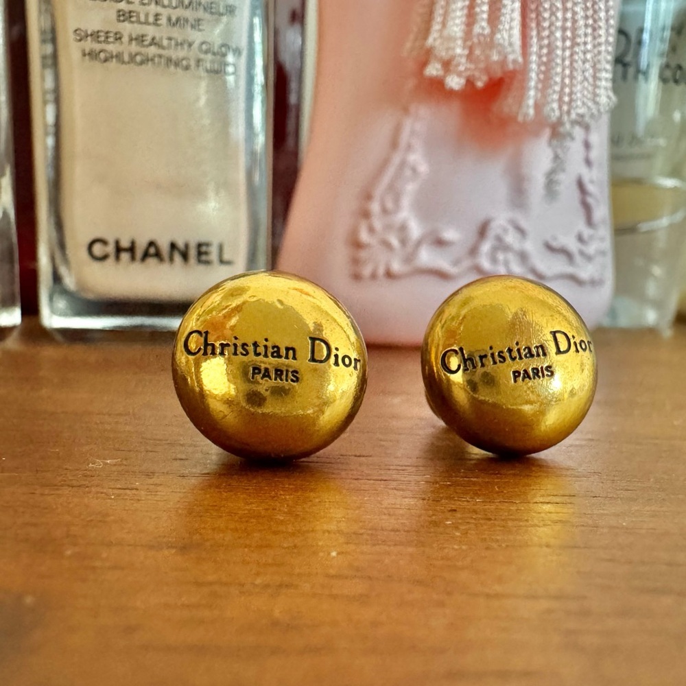 Dior Gold Logo Earrings